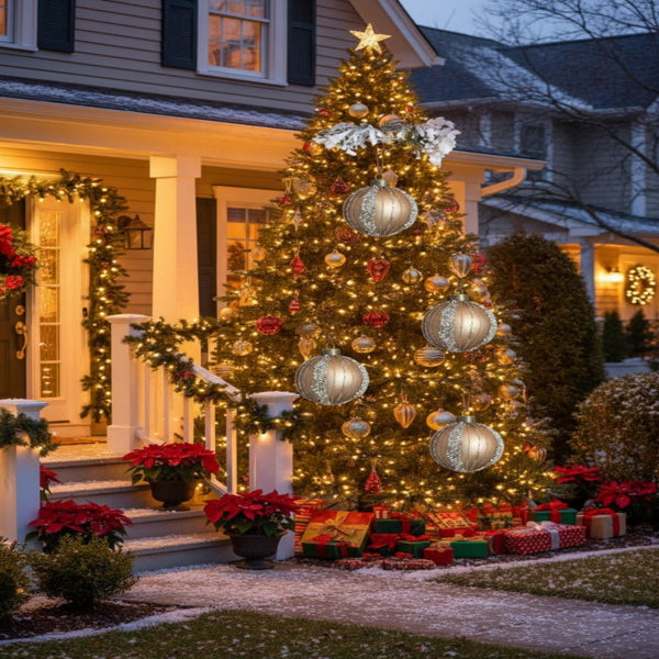 Christmas Tree Glass Ball Ornaments 4PCS