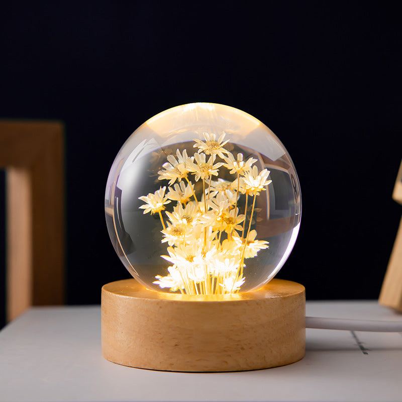 Luminous 3D Dandelion Crystal Balls