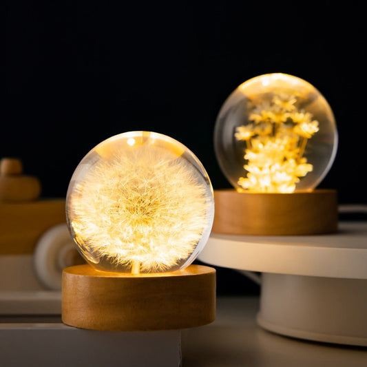 Luminous 3D Dandelion Crystal Balls