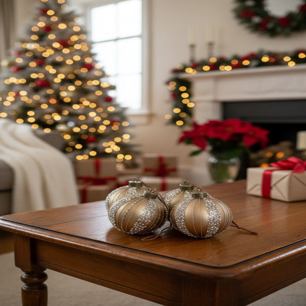 Christmas Tree Glass Ball Ornaments 4PCS