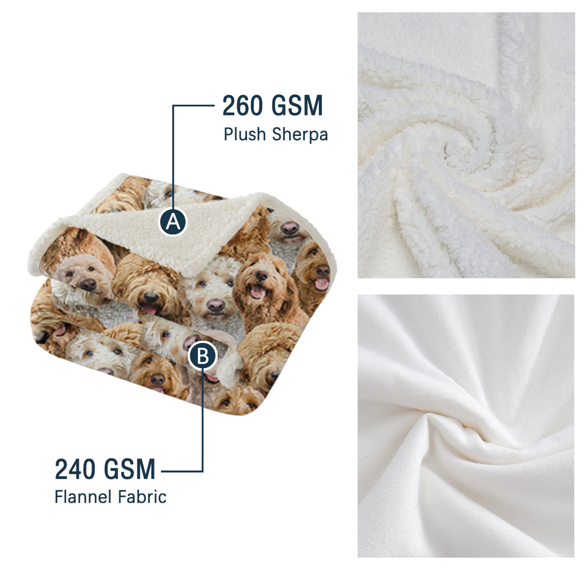 Cockapoos Fleece Blanket For Kids or Adults