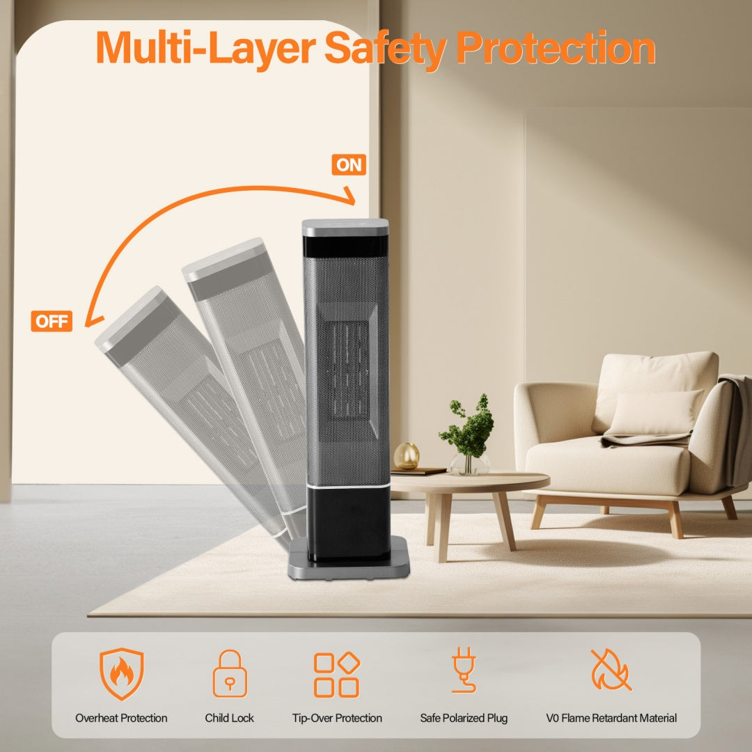 Space Heater For Indoor Use, Portable With 7 Light Colors