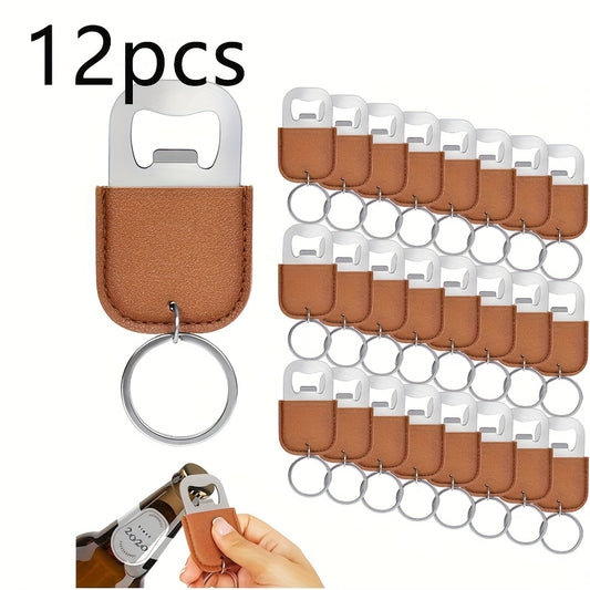Stainless Steel Bottle Openers With Keychain - 12 Pcs